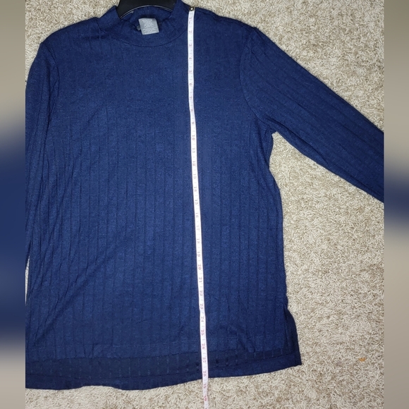 Matty M navy blue mock neck long sleeve tunic - Picture 3 of 8